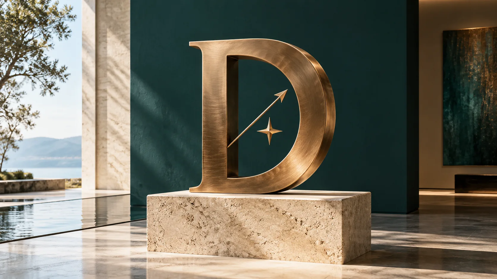 古铜方向坐标与D字母融合的Demigod品牌空间 古铜方向坐标与D字母融合的Demigod品牌空间